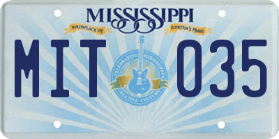 MS license plate MIT035