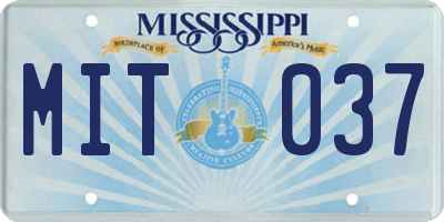 MS license plate MIT037