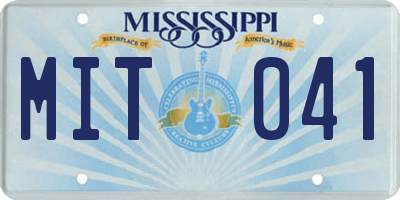 MS license plate MIT041