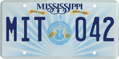 MS license plate MIT042