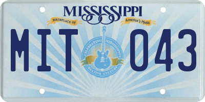 MS license plate MIT043