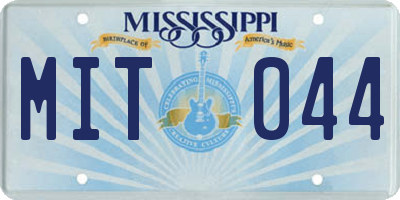 MS license plate MIT044