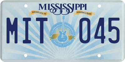 MS license plate MIT045
