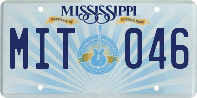 MS license plate MIT046