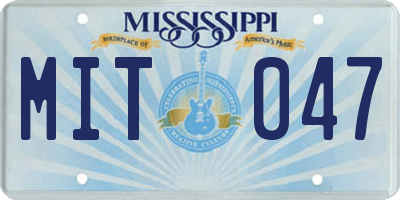 MS license plate MIT047