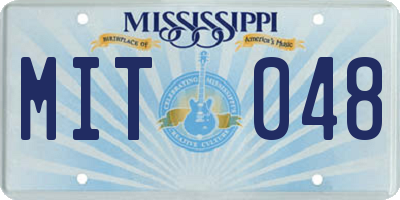 MS license plate MIT048