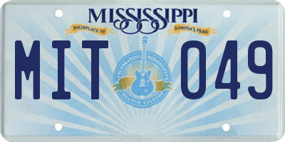 MS license plate MIT049
