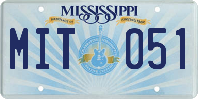 MS license plate MIT051