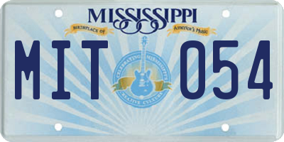 MS license plate MIT054