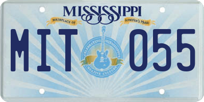 MS license plate MIT055