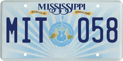 MS license plate MIT058