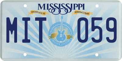 MS license plate MIT059