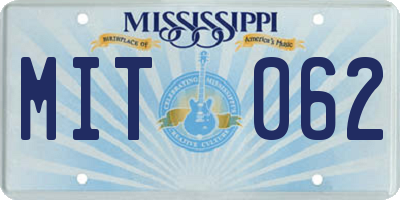 MS license plate MIT062