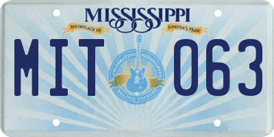 MS license plate MIT063