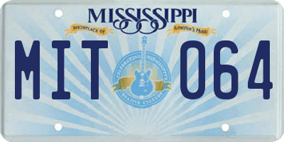 MS license plate MIT064