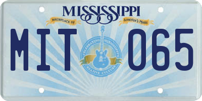 MS license plate MIT065