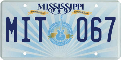 MS license plate MIT067