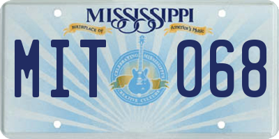 MS license plate MIT068