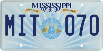 MS license plate MIT070