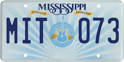 MS license plate MIT073