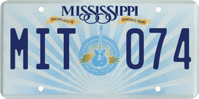 MS license plate MIT074