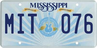 MS license plate MIT076