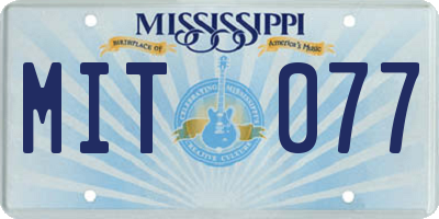 MS license plate MIT077