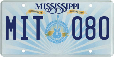 MS license plate MIT080