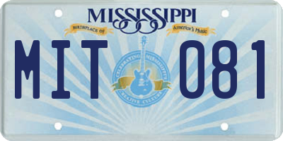 MS license plate MIT081