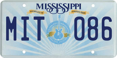 MS license plate MIT086