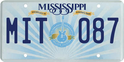 MS license plate MIT087