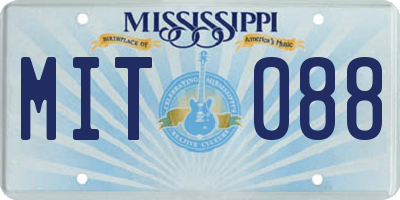 MS license plate MIT088