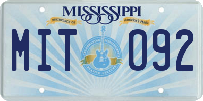 MS license plate MIT092