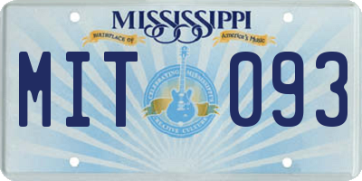 MS license plate MIT093