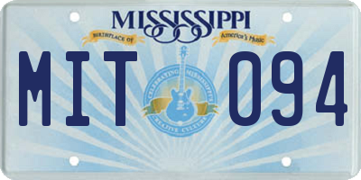 MS license plate MIT094