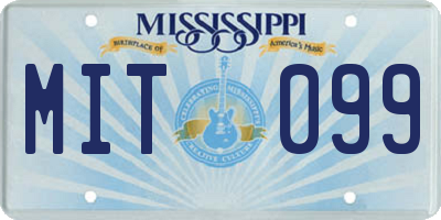 MS license plate MIT099