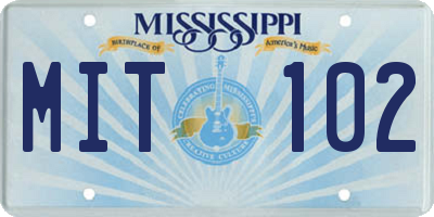 MS license plate MIT102