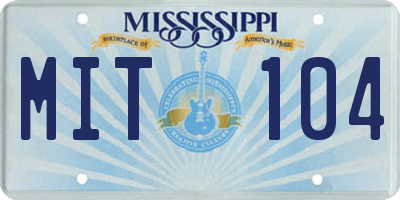 MS license plate MIT104