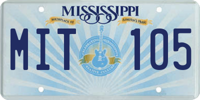 MS license plate MIT105