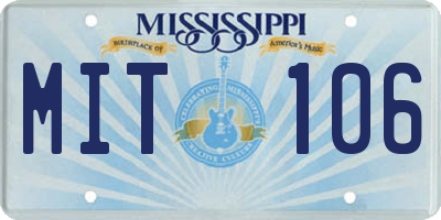 MS license plate MIT106