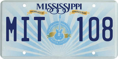 MS license plate MIT108