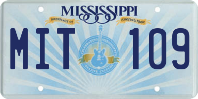 MS license plate MIT109