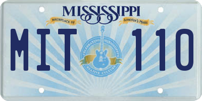MS license plate MIT110