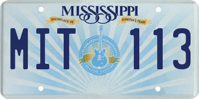 MS license plate MIT113