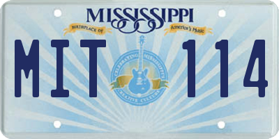 MS license plate MIT114