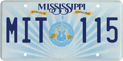 MS license plate MIT115