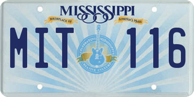 MS license plate MIT116