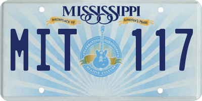 MS license plate MIT117