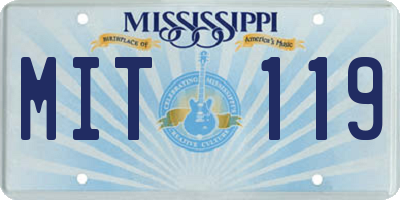 MS license plate MIT119