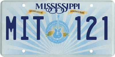 MS license plate MIT121